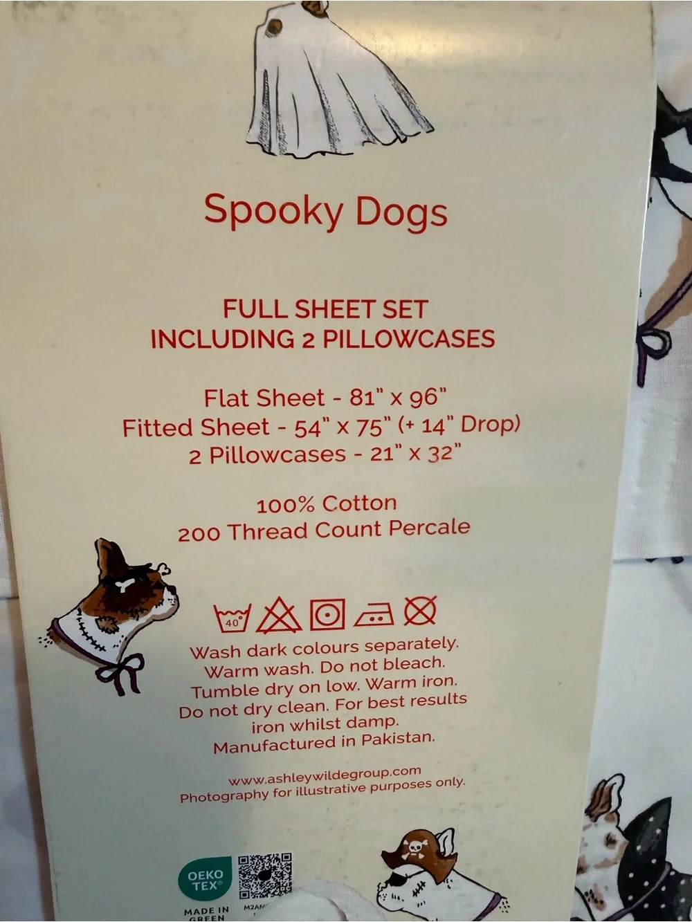 Cath Kidston Halloween Summerween Full Sheet Set NWT Dog Puppy Ghost TOT